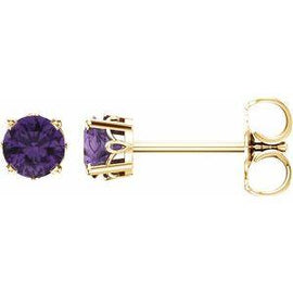 Amethyst 4-Prong Scroll Setting® Stud Earrings