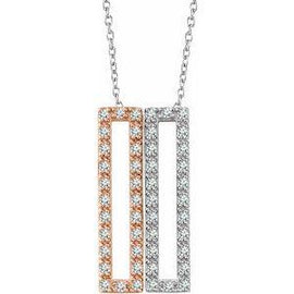 1/3 CTW Diamond Rectangle 16-18 Inch Necklace