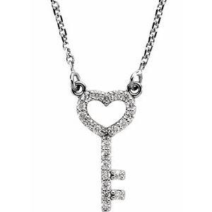 1/8 CTW Diamond Petite Heart Key 16.5