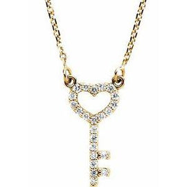 1/8 CTW Diamond Petite Heart Key 16.5