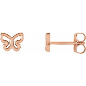 6.1x4.8 mm Butterfly Earrings
