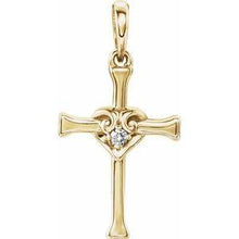 Load image into Gallery viewer, .025 CT Diamond Cross with Heart Pendant
