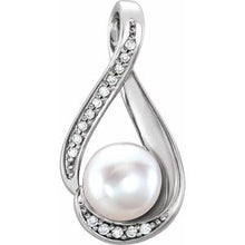 Load image into Gallery viewer, Freshwater Cultured Pearl &amp; .04 CTW Diamond Pendant
