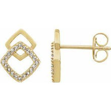 Load image into Gallery viewer, 1/10 CTW Diamond Geometric Earrings
