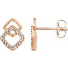 Load image into Gallery viewer, 1/10 CTW Diamond Geometric Earrings
