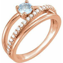 Load image into Gallery viewer, Aquamarine &amp; 1/4 CTW Diamond Ring
