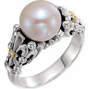 Fleur-de-lis Pearl Ring