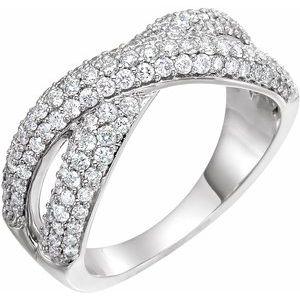 1 CTW Diamond Criss-Cross Ring