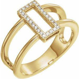 .10 CTW Rectangle Geometric Diamond Ring