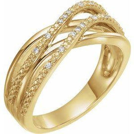 .06 CTW Diamond Criss-Cross Ring