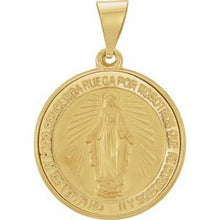 Load image into Gallery viewer, 18 mm Hollow Round Spanish Miraculous Medal
