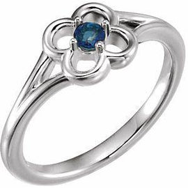 Blue Sapphire Youth Flower Ring