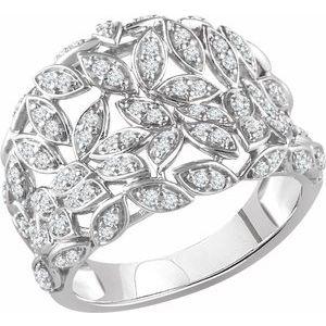 1/2 CTW Diamond Leaf Ring