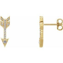 Load image into Gallery viewer, 1/6 CTW Diamond Arrow Earrings
