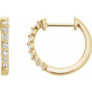 1/5 CTW Diamond 15.25 mm Hoop Earrings