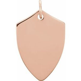 Vermeil 22.4x14.1 mm Shield 24