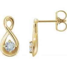Load image into Gallery viewer, 1/5 CTW Diamond Infinity-Inspired Earrings
