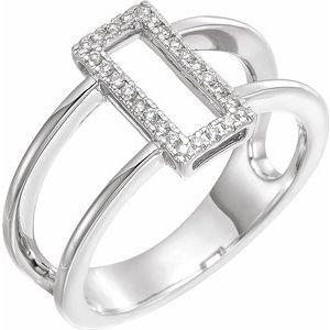 .10 CTW Rectangle Geometric Diamond Ring