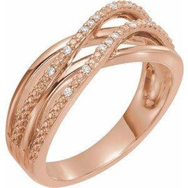 .06 CTW Diamond Criss-Cross Ring