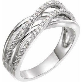 .06 CTW Diamond Criss-Cross Ring