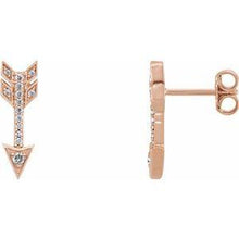 Load image into Gallery viewer, 1/6 CTW Diamond Arrow Earrings
