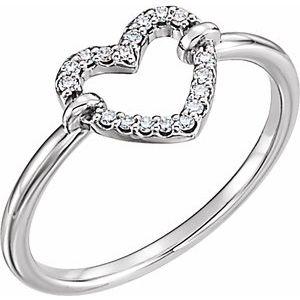 .07 CTW Diamond Heart Ring