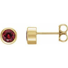 Load image into Gallery viewer, 4 mm Round Genuine Mozambique Garnet Birthstone Earrings
