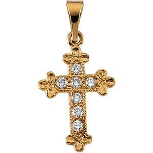 14x10 mm Diamond Cross Pendant