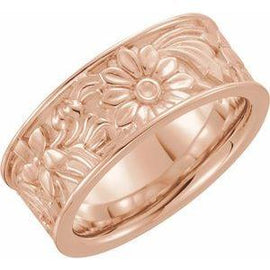 8.25 mm Floral Band