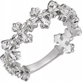 .06 CTW Diamond Cross Ring