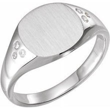 Load image into Gallery viewer, .05 CTW Diamond 10.87x10.26 mm Oval Signet Ring
