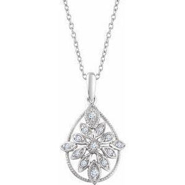 1/6 CTW Diamond Granulated Filigree 18