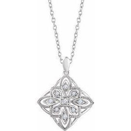 1/10 CTW Diamond Granulated Filigree 18