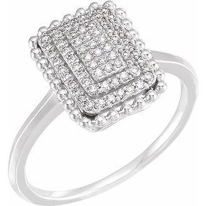 1/5 CTW Diamond Rectangle Cluster Ring