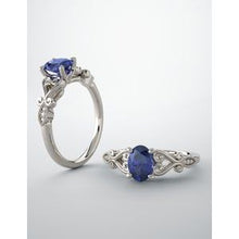 Load image into Gallery viewer, Chatham® Created Blue Sapphire &amp; .02 CTW Diamond Ring
