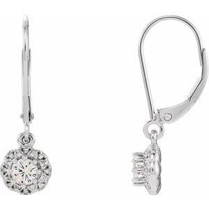 4 mm Round Forever One™ Moissanite & 1/8 CTW Diamond Earrings