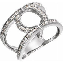 1/4 CTW Round Geometric Diamond Ring