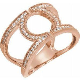 1/4 CTW Round Geometric Diamond Ring