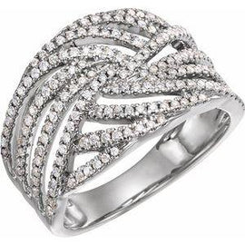 1/2 CTW Diamond Accented Criss-Cross Ring
