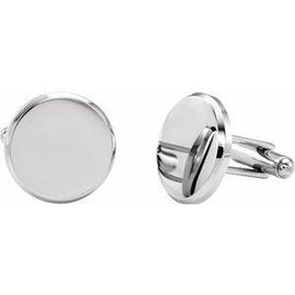 18.5 mm Engravable Round Cuff Links
