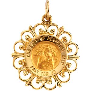 18 mm Round Our Lady of Perpetual Help Medal