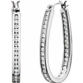 1/4 CTW Diamond Inside-Outside 13 mm Hoop Earrings