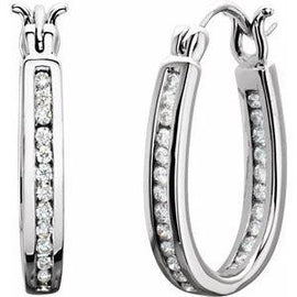 1/4 CTW Diamond Inside-Outside 13 mm Hoop Earrings
