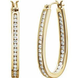 1/4 CTW Diamond Inside-Outside 13 mm Hoop Earrings