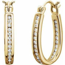 1/4 CTW Diamond Inside-Outside 13 mm Hoop Earrings