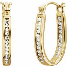 Load image into Gallery viewer, 1/4 CTW Diamond Inside-Outside 13 mm Hoop Earrings
