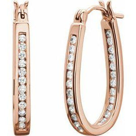 1/4 CTW Diamond Inside-Outside 13 mm Hoop Earrings