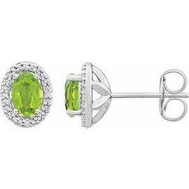 Garnet Mozambique & .025 CTW Diamond Earrings