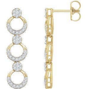 1/2 CTW Diamond Geometric Dangle Earrings