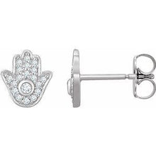 Load image into Gallery viewer, 1/5 CTW Diamond Hamsa Earrings
